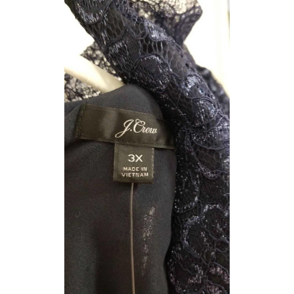New! Navy Shimmery J Crew Women's Navy Lace Halter Dressy Tank Size 3x - Picture 7 of 8
